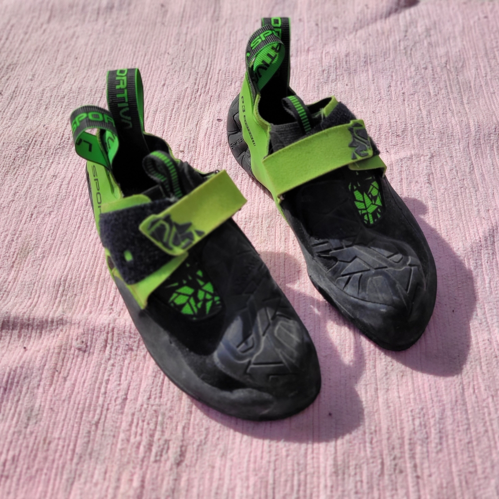 La Sportiva Neon Green and Black Climbing Shoes